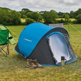 Dunlop 2 Person Pop up Tent for Camping & Festivals Dunlop 2 Person Pop up Tent for Camping & Festivals