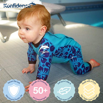 Konfidence™  Maui Navy Splashy Baby Swimsuit Konfidence™  Maui Navy Splashy Baby Swimsuit