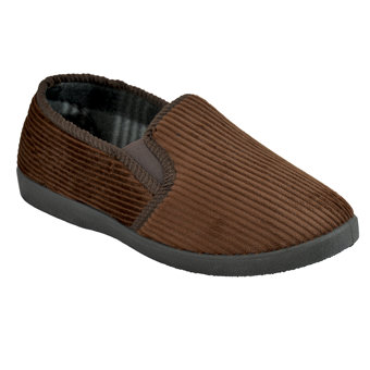 MENS PLUSH CORD FULL BACK SLIPPER MENS PLUSH CORD FULL BACK SLIPPER
