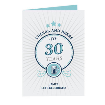 Personalised Cheers and Beers Birthday Card Personalised Cheers and Beers Birthday Card