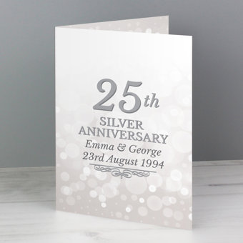 Personalised 25th Silver Anniversary Card Personalised 25th Silver Anniversary Card