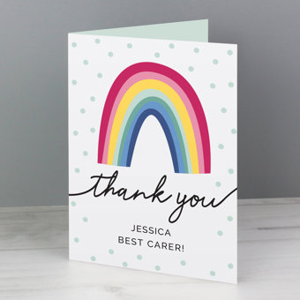 Personalised Rainbow Thank You Card Personalised Rainbow Thank You Card