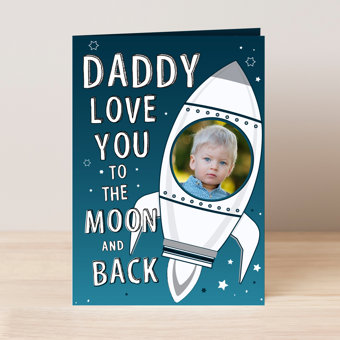 Personalised Moon & Back Photo Upload Card Personalised Moon & Back Photo Upload Card