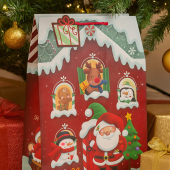 Christmas House Design Die Cut Extra Large Gift Bag  Christmas House Design Die Cut Extra Large Gift Bag
