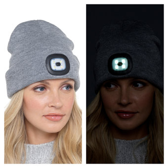 Ladies Grey LED Beanie Hat Ladies Grey LED Beanie Hat
