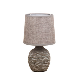 Dark Grey Textured Cement Finish Lamp with Grey Linen Shade Dark Grey Textured Cement Finish Lamp with Grey Linen Shade