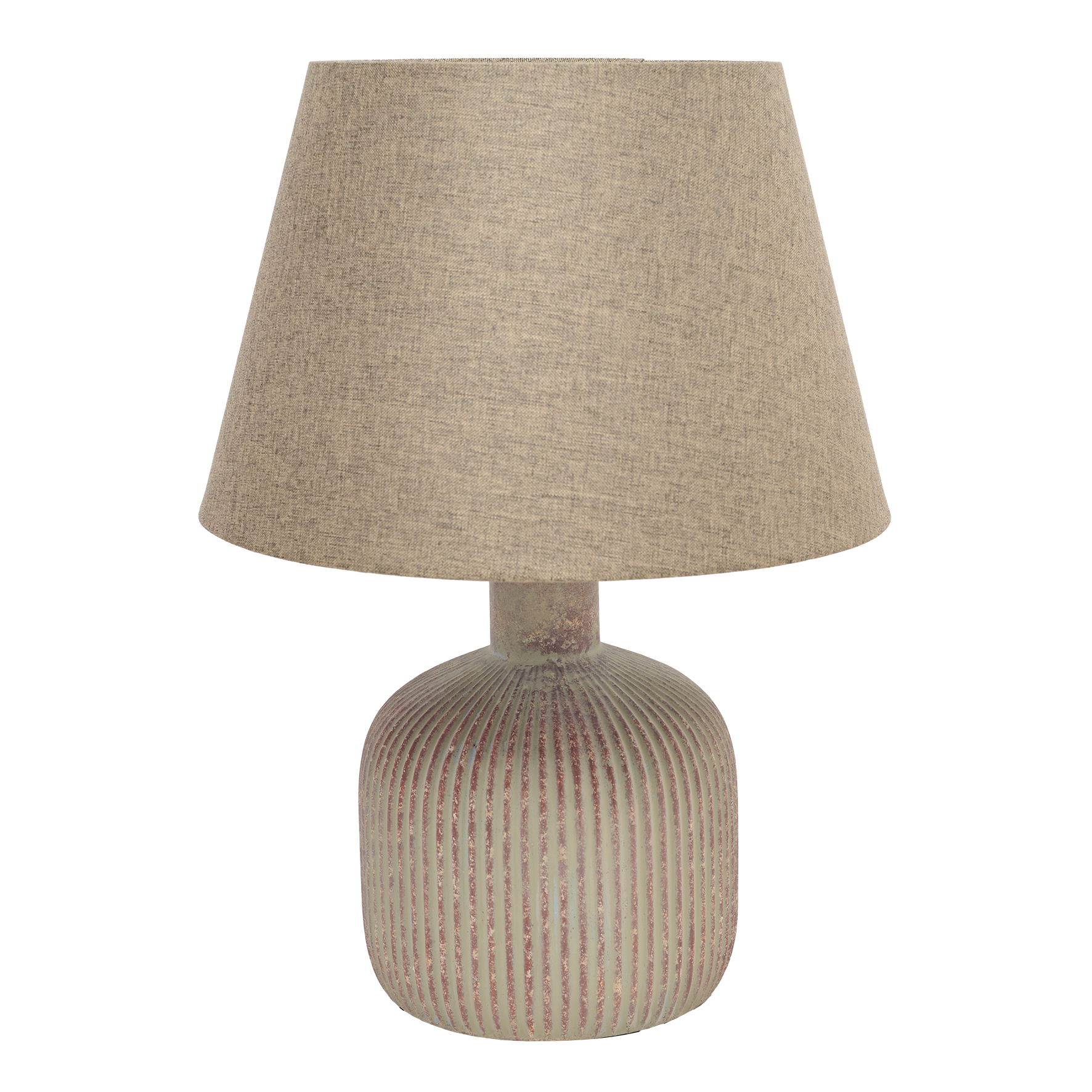 Hestia Round Ceramic Biege Table Lamp