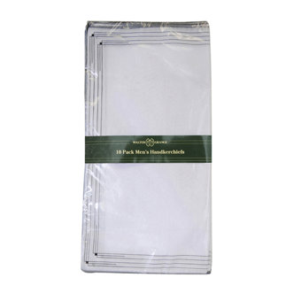 Mens 10 Pack Coloured Border Hankies Mens 10 Pack Coloured Border Hankies