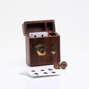 Harvey Makin Pack of Playing Cards & Dice In Wooden Box Harvey Makin Pack of Playing Cards & Dice In Wooden Box