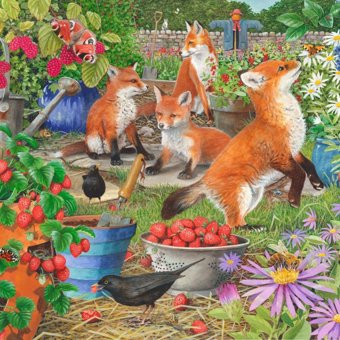 House of Puzzles Foxes Playing In The Garden 1000 pc Jigsaw Puzzle House of Puzzles Foxes Playing In The Garden 1000 pc Jigsaw Puzzle