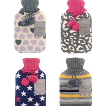 Patterned Knitted Cover Hot Water Bottle Patterned Knitted Cover Hot Water Bottle