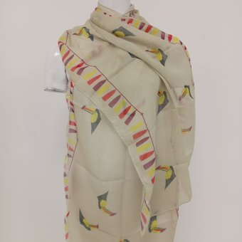 The Scarf Giraffe Toucan Design Ladies Lightweight Scarf  The Scarf Giraffe Toucan Design Ladies Lightweight Scarf