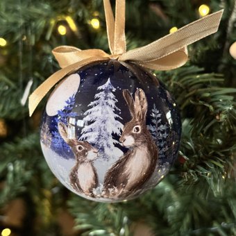 Limited Edition Winter Woodland Hare Design Christmas Tree Bauble Limited Edition Winter Woodland Hare Design Christmas Tree Bauble