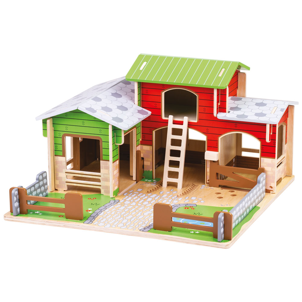 Wooden farm playset sales