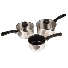 Kaufmann Sienna 3-Piece Saucepan Set - Induction Ready, Tempered Glass Lids
