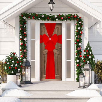 Christmas Decorative Door Bow Red Christmas Decorative Door Bow Red