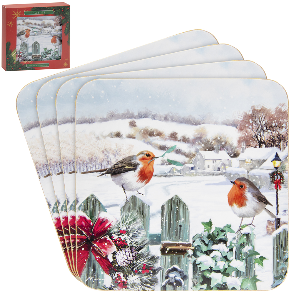 Christmas Robin Coasters Barnardo s Online Charity Shop