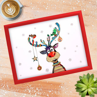 Christmas Bug Art Rudolph Design Laptray Christmas Bug Art Rudolph Design Laptray