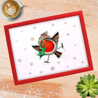 Christmas Bug Art Robin Design Laptray Christmas Bug Art Robin Design Laptray