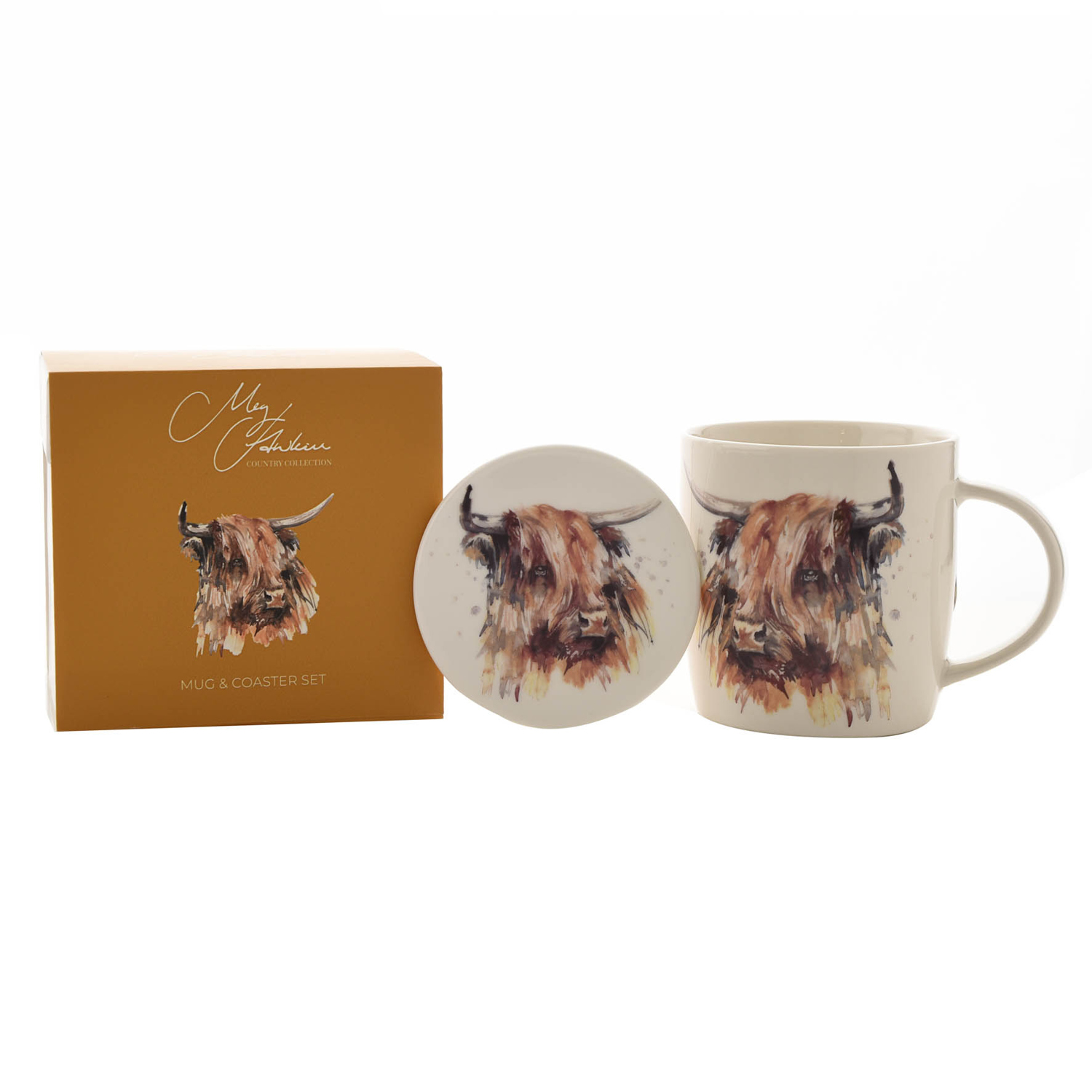 Meg Hawkins HIghland Cow Mug Coaster Barnardo s Online Charity