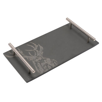 Meg Hawkins Stag Design Slate Tray with Handles Meg Hawkins Stag Design Slate Tray with Handles