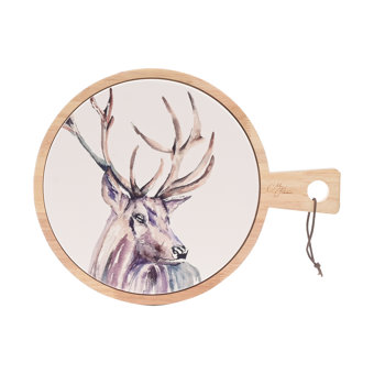 Meg Hawkins Rubber Wood & Ceramic Stag Serving Board  Meg Hawkins Rubber Wood & Ceramic Stag Serving Board