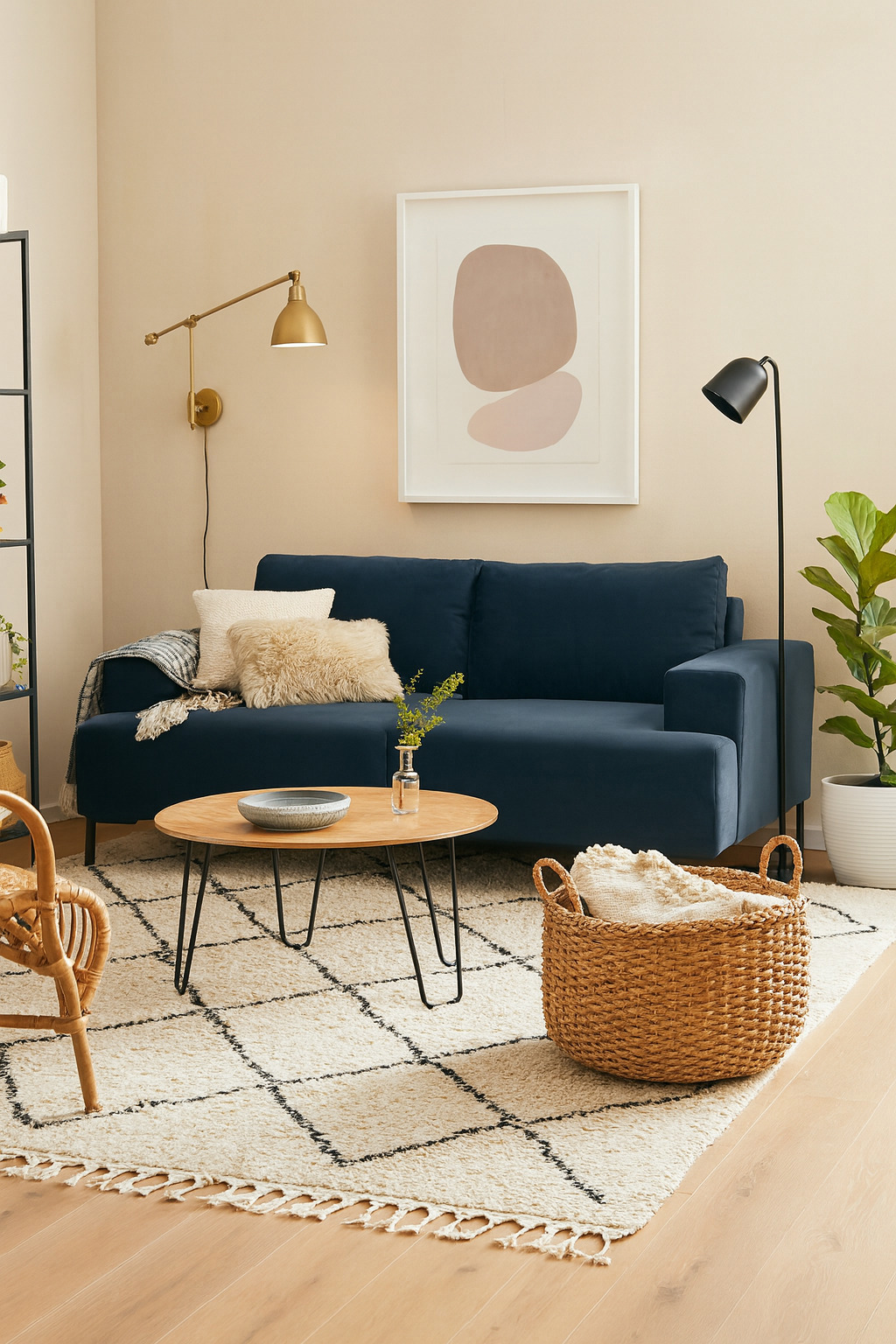 Frederik Seater Sofa Aegean Blue Recycled Fabric - Main Image