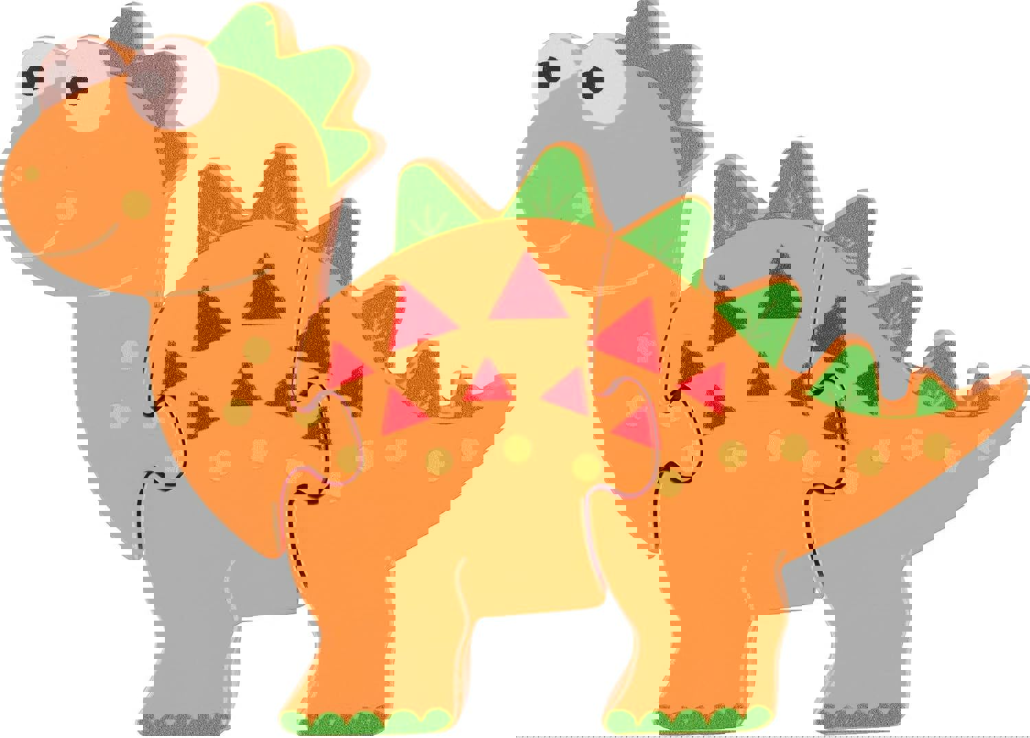 Orange-Tree-Mini Wooden Stegosaurus Childrens Puzzle Barnardo's