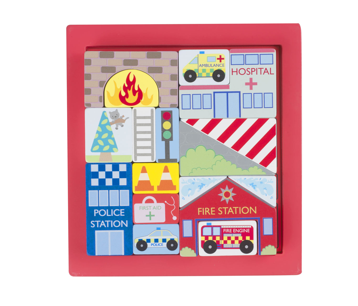 Puzzle shaped hot sale block set