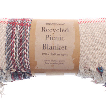 Recycled Cotton Picnic Blanket/Throw  Recycled Cotton Picnic Blanket/Throw