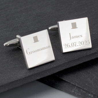 Personalised Wedding Groomsman Cufflinks Personalised Wedding Groomsman Cufflinks