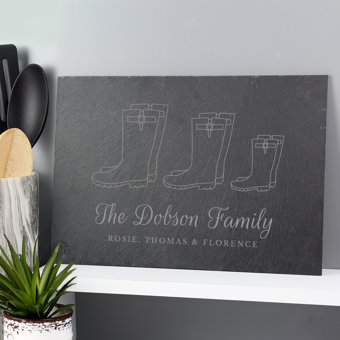Personalised Welly Boot Family of Three Slate Personalised Welly Boot Family of Three Slate