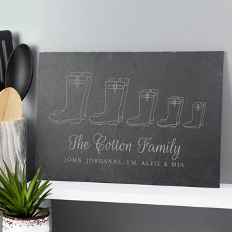 Personalised Welly Boot Family of Five Slate Personalised Welly Boot Family of Five Slate