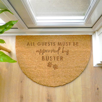 Personalised Approved By The Pet Half Moon Indoor Doormat Personalised Approved By The Pet Half Moon Indoor Doormat