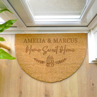 Personalised Home Sweet Home Half Moon Indoor Doormat Personalised Home Sweet Home Half Moon Indoor Doormat