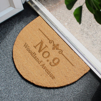 Personalised Ornate Half Moon Indoor Doormat Personalised Ornate Half Moon Indoor Doormat