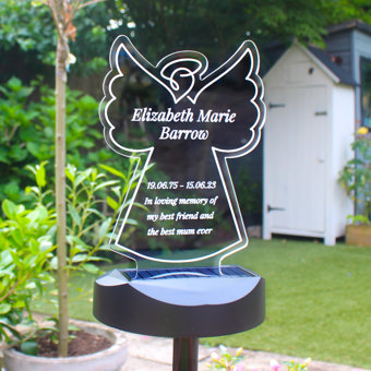 Personalised Angel Memorial Outdoor Solar Light Personalised Angel Memorial Outdoor Solar Light