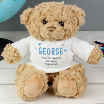 Personalised Blue Name & Message Teddy Bear Personalised Blue Name & Message Teddy Bear