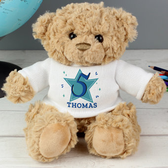 Personalised Blue Big Age Teddy Bear Personalised Blue Big Age Teddy Bear