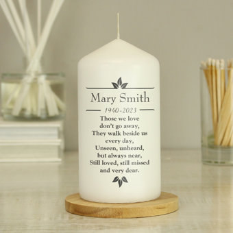 Personalised Sentiments 'Those We Love' Pillar Candle Personalised Sentiments 'Those We Love' Pillar Candle
