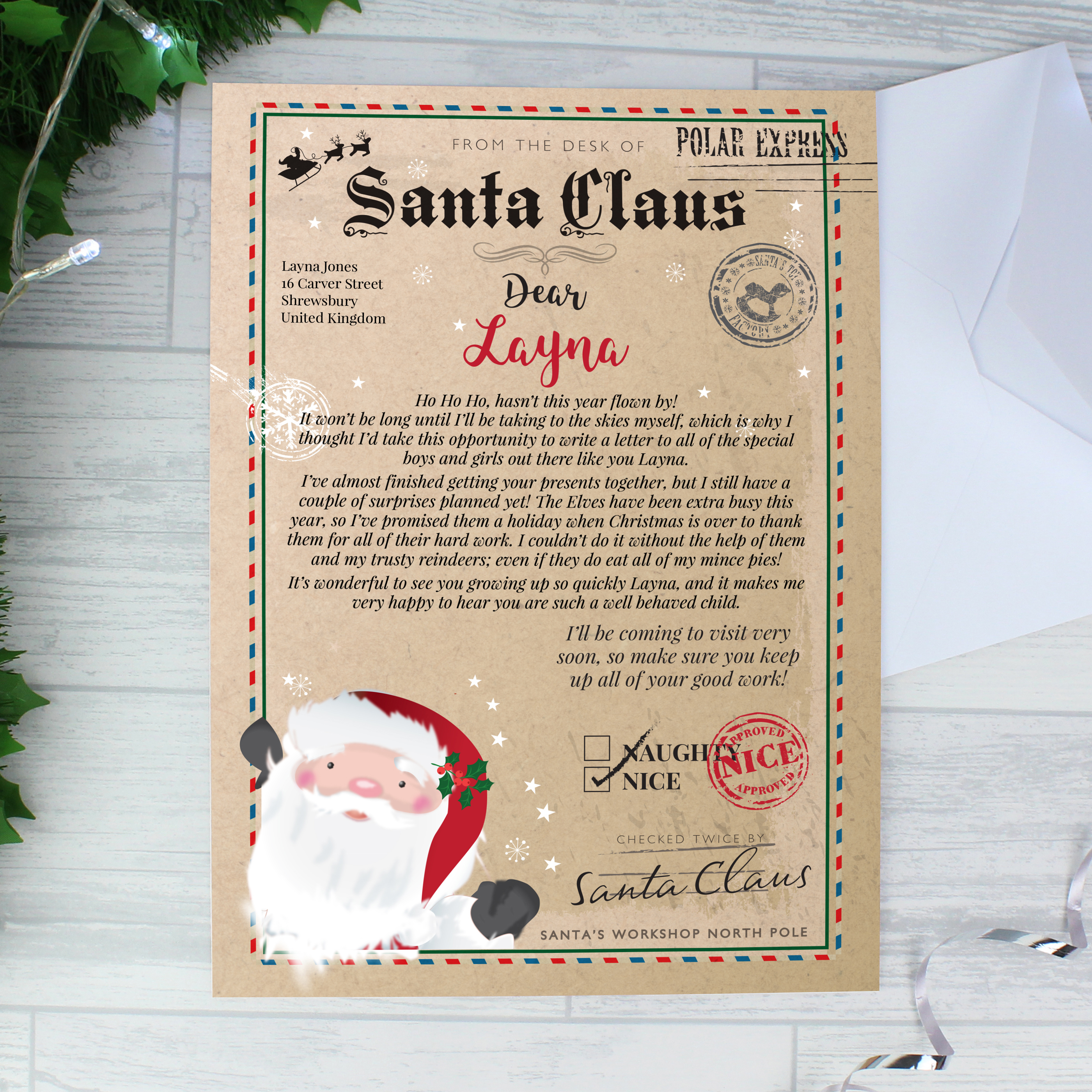 Personalised Santa Claus Letter For Chil...