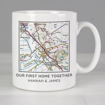 Personalised Present Day Map Compass Mug Personalised Present Day Map Compass Mug