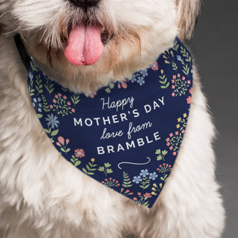 Personalised Floral Dog Bandana Personalised Floral Dog Bandana