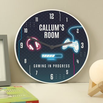 Personalised Gaming Wooden Childrens Clock Personalised Gaming Wooden Childrens Clock
