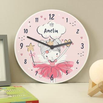 Personalised Fairy Wooden Childrens Clock Personalised Fairy Wooden Childrens Clock