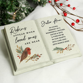 Personalised Robins Appear.. Memorial Book Personalised Robins Appear.. Memorial Book