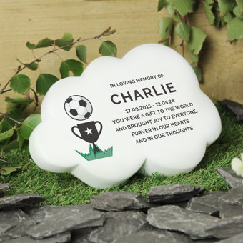 Personalised Football Resin Memorial Cloud Personalised Football Resin Memorial Cloud
