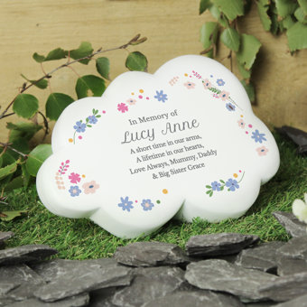 Personalised Floral Resin Memorial Cloud Personalised Floral Resin Memorial Cloud