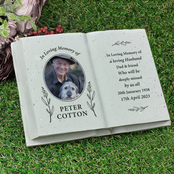 Personalised Botanical Memorial Photo Upload Resin Book Personalised Botanical Memorial Photo Upload Resin Book