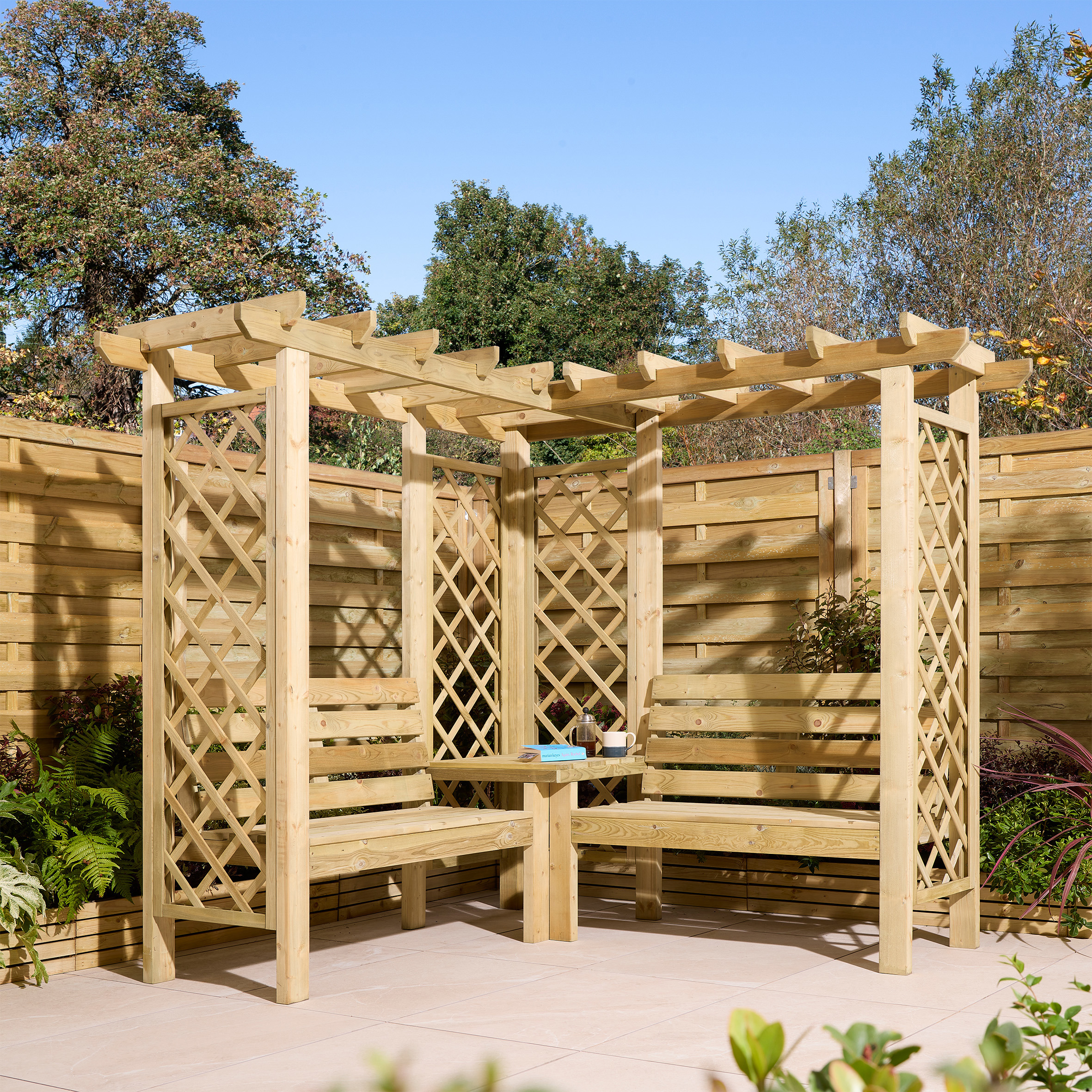 Rowlinson Wooden Richmond Corner Garden Arbour Barnardo's Online